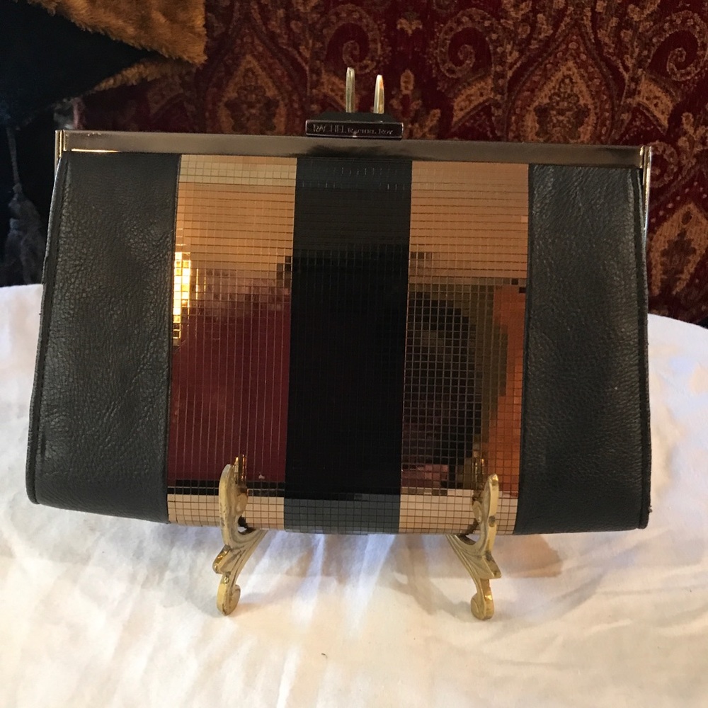 Rachel Rachel Roy Clutch w/ Metallic Accents; New